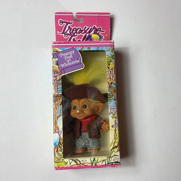 Vintage Treasure Troll Sealed In Box 1990 Cowboy Troll Treasure Trolls Wishstone - Picture 2 of 11